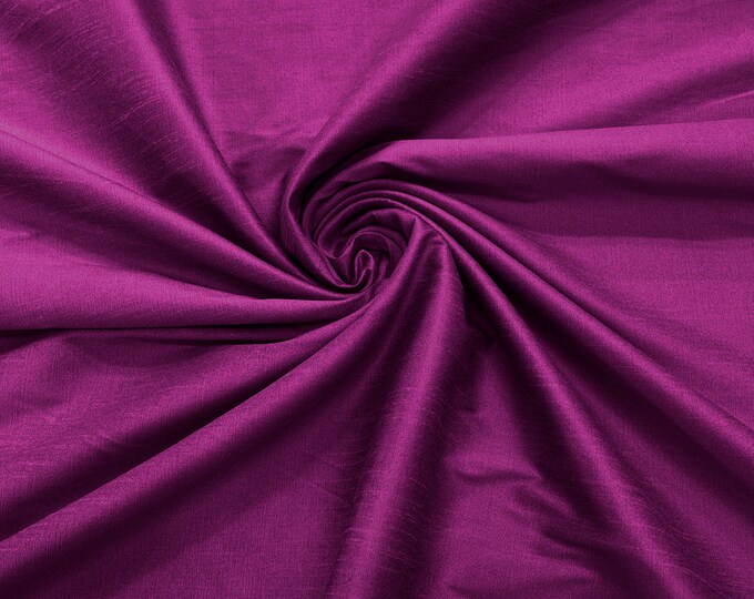 Magenta Polyester Dupioni Faux Silk Fabric/ 55” Wide/Wedding Fabric/Home Decor.
