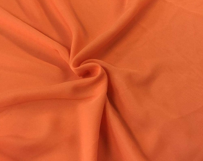 Orange 58/60" Wide 100% Polyester Soft Light Weight, Sheer, See Through Chiffon Fabric Sold By The Yard.