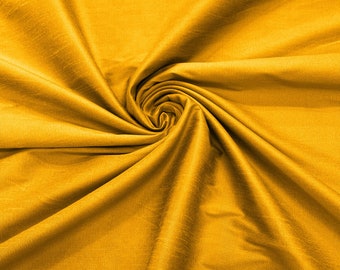 Mustard Polyester Dupioni Faux Silk Fabric/ 55” Wide/Wedding Fabric/Home Decor.