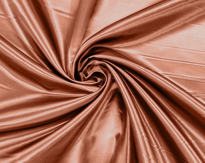 Rose Heavy Shiny Bridal Satin Fabric for Wedding Dress, 60" inches wide sold by The Yard. New Colors
