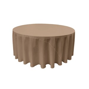 Khaki - Feste Runde Polyester Popeline Tischdecke Mit Nahtlos.