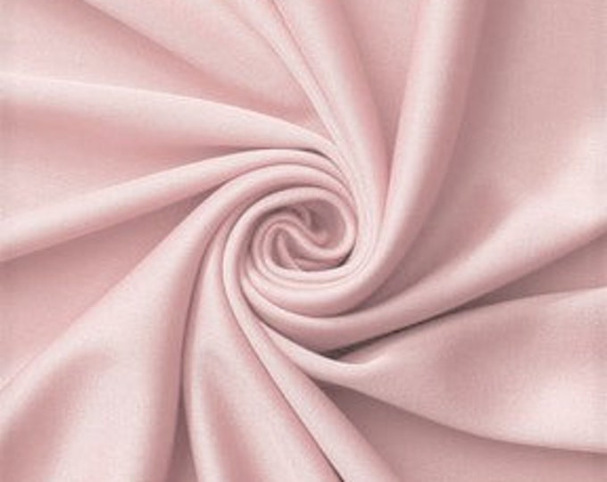 Light Pink Polyester Knit Interlock Mechanical Stretch Fabric 58"/60"/Draping Tent Fabric. Sold By The Yard.