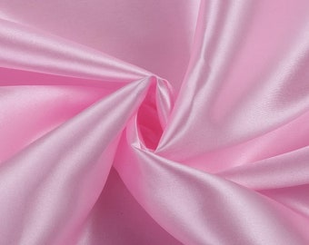 Pink Charmeuse Bridal Solid Satin Fabric for Wedding Dress Fashion Crafts Costumes Decorations Silky Satin 58” Wide Sold By The Yard