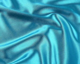 Turquoise Silky Stretch Charmeuse Satin 58" Wide Fabric..