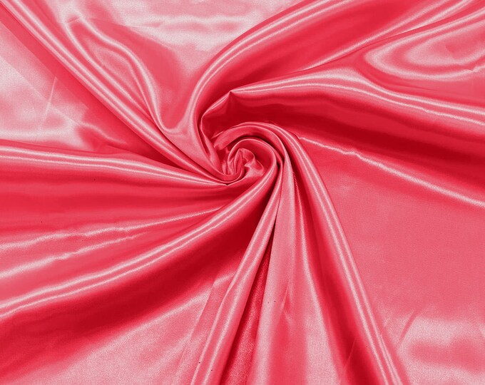 Neon Fuchsia - Shiny Charmeuse Satin Fabric for Wedding Dress/Crafts Costumes/58” Wide /Silky Satin