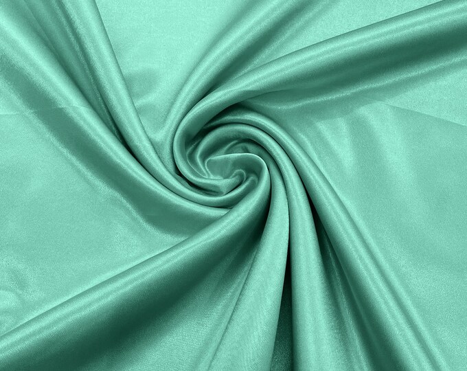 New Mint Green Crepe Back Satin Bridal Fabric Draper/Prom/Wedding/58" Inches Wide Japan Quality.