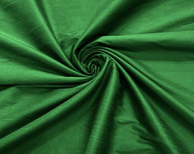 Kelly Green Polyester Dupioni Faux Silk Fabric/ 55” Wide/Wedding Fabric/Home Decor.