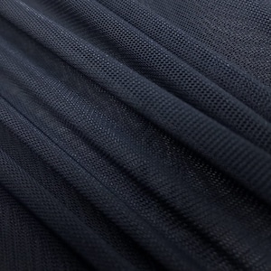 Navy Blue 58/60" Wide Solid Stretch Power Mesh Fabric Nylon Spandex Sold By The Yard.