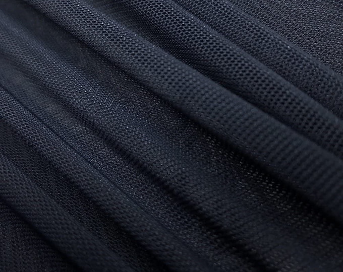 Navy Blue 58/60" Wide Solid Stretch Power Mesh Fabric Nylon Spandex Sold By The Yard.