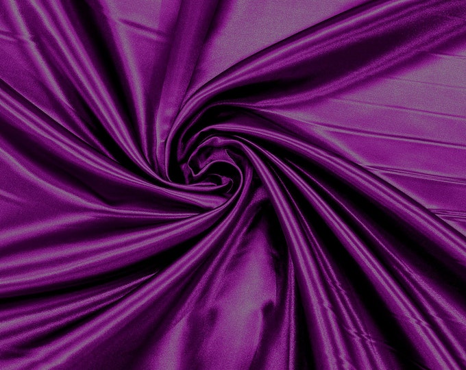 Magenta Heavy Shiny Bridal Satin Fabric for Wedding Dress, 60" inches wide sold by The Yard. New Colors