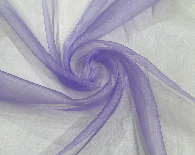 Dark Lilac 58/60" Wide 100% Polyester Soft Light Weight, Sheer, See Through Crystal Organza Fabric/Cosplay Costumes, Skirts.