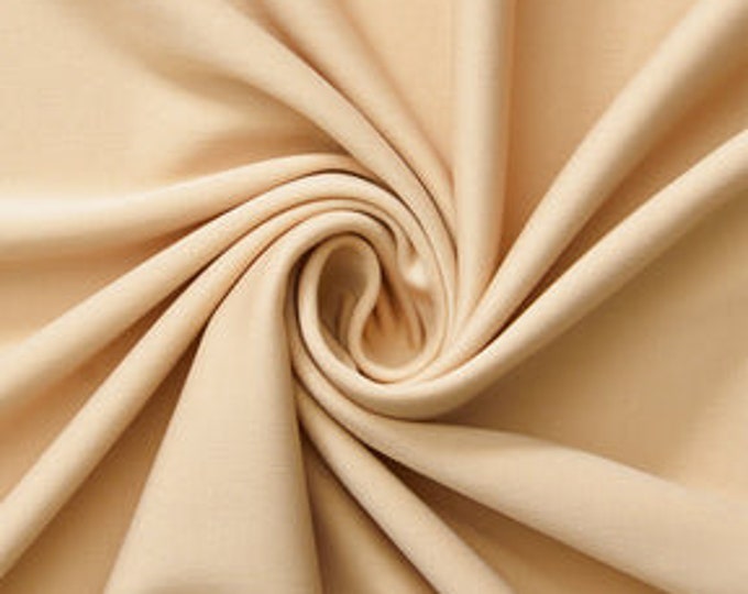 Beige Polyester Knit Interlock Mechanical Stretch Fabric 58"/60"/Draping Tent Fabric. Sold By The Yard.