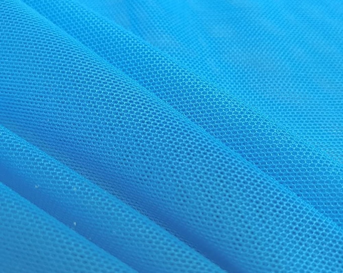 Turquoise 58/60" Wide Solid Stretch Power Mesh Fabric Nylon Spandex Sold By The Yard.