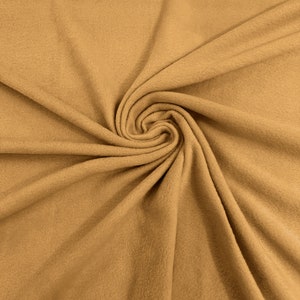 Gold Solid Polar Fleece Fabric Anti-Pill 58&quot; Wide Sold by The Yard.