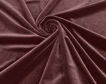 Mauve Stretch Velvet Fabric 58" Wide| Apparel Costumes, Sold By The Yard