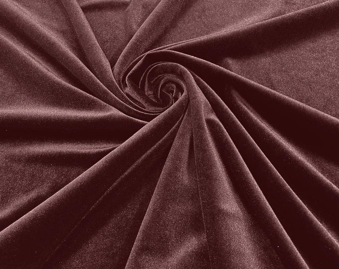 Mauve Stretch Velvet Fabric 58" Wide| Apparel Costumes, Sold By The Yard