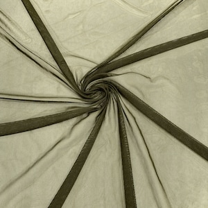 Olive 58/60&quot; Wide Solid Stretch Power Mesh Fabric Nylon Spandex Sold By The Yard.