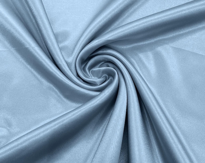 Sky Blue Crepe Back Satin Fabric 58" Wide| Bridal| Prom| Nightgown| Wedding.