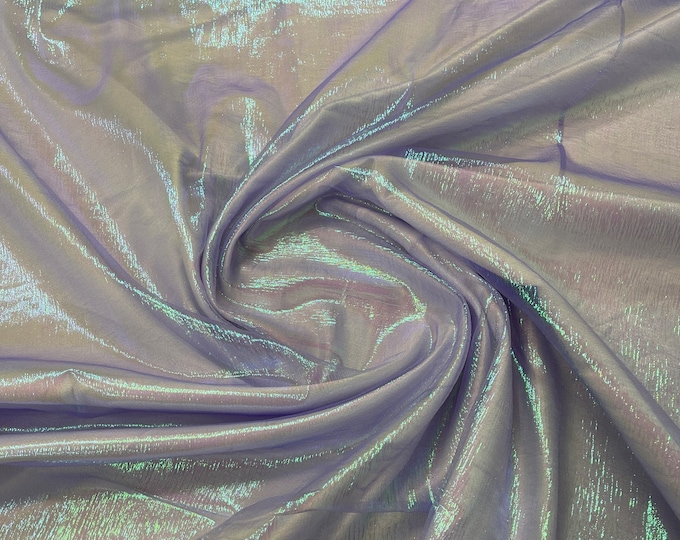 Lavender Crush Iridescent Shimmer Organza Fabric 45” Wide, Sells by The Yard.