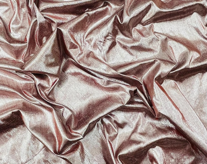 Dark Red Metallic Polyester Dupioni Faux Silk Fabric | 55" Wide Wedding, Home Decor.