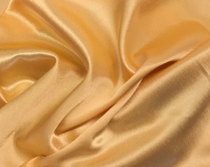 Gold Crepe Back Satin Bridal Fabric Draper-Prom-wedding-nightgown- Soft 58"-60" Inches Sold by The Yard.