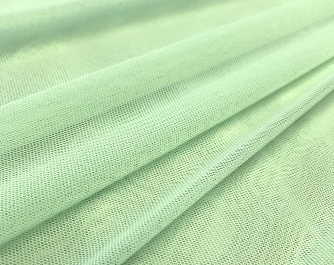 Mint 58/60" Wide Solid Stretch Power Mesh Fabric Nylon Spandex Sold By The Yard.