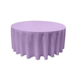 Lavender - Solid Round Polyester Poplin Tablecloth With Seamless.