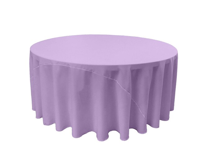 Lavender - Solid Round Polyester Poplin Tablecloth With Seamless.