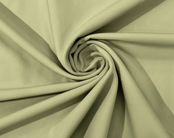 Sage Green Dull 4 Way Stretch Crepe Fabric/Medium Crepe-Bridal Fabric/Apparel Fabric/Polyester Crepe-Spandex/