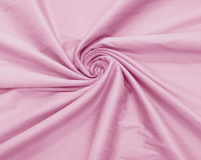 Pink Polyester Dupioni Faux Silk Fabric/ 55” Wide/Wedding Fabric/Home Decor.