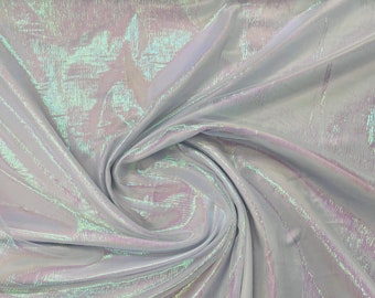 Aqua Green Crush Iridescent Shimmer Organza Fabric 45” Wide, Sells by The Yard.