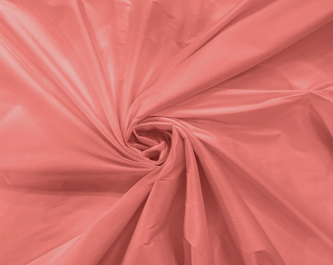 Coral 100% Polyester Imitation Silk Taffeta Fabric 55" Wide/Costume/Dress/Cosplay/Wedding.