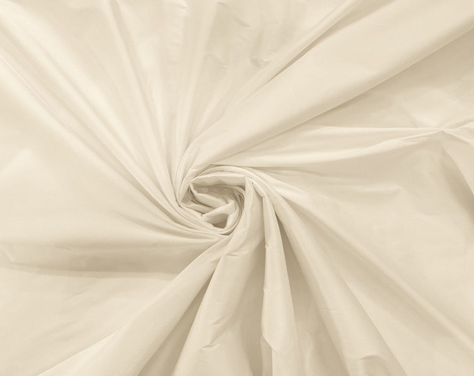 Ivory 100% Polyester Imitation Silk Taffeta Fabric 55" Wide/Costume/Dress/Cosplay/Wedding.