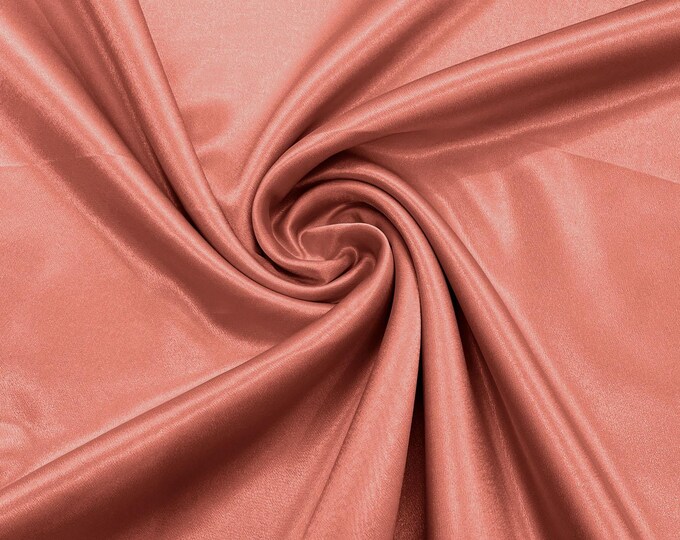 Coral Crepe Back Satin Fabric 58" Wide| Bridal| Prom| Nightgown| Wedding.