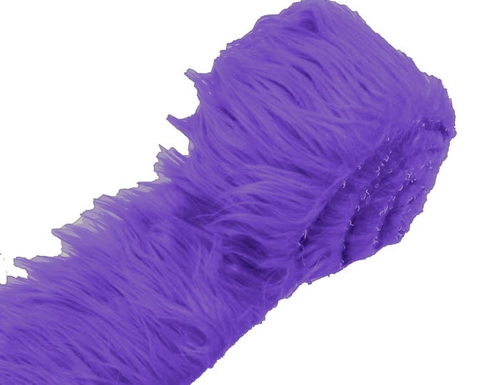 Purple Long Pile Soft Faux Fur Fabric STRIP for Fur suit, Cosplay Costume, Photo Prop, Trim, Throw Pillow, Crafts.