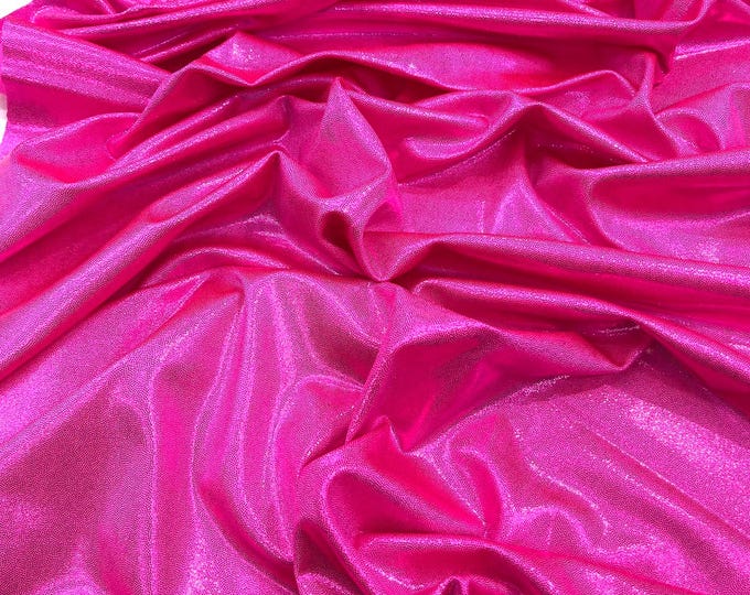 Hot Pink Foggy Foil All Over Foil Metallic Nylon Spandex 4 Way Stretch/58" Wide