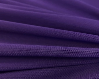 Purple 58/60" Wide Solid Stretch Power Mesh Fabric Nylon Spandex Sold By The Yard.