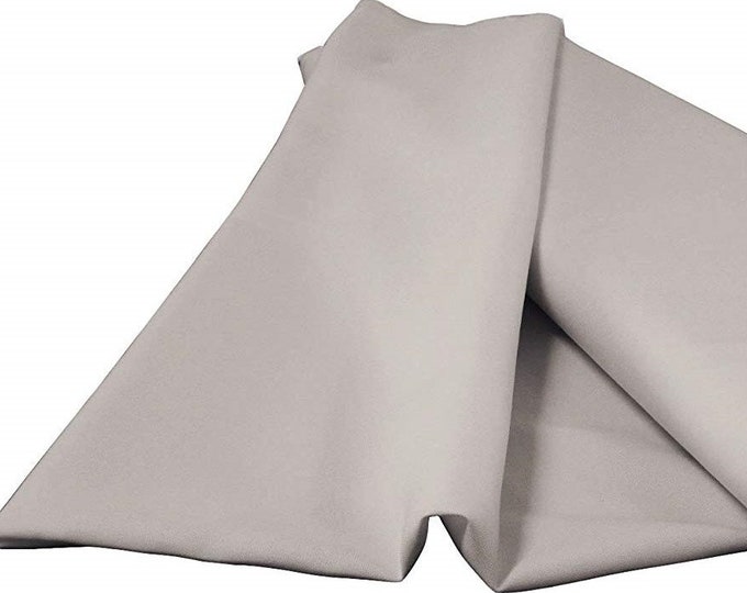 Silver 60" Wide 100% Polyester Spun Poplin Fabric Sold By The Yard.