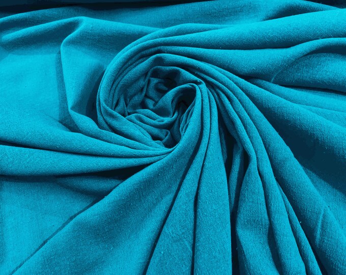 Turquoise Muslin Crinkle Gauze Fabric, Cotton Gauze Swaddle Fabric, Fabric for Babies, Swaddle, dresses, Cheesecloth Fabric