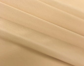 Light Nude 58/60" Wide Solid Stretch Power Mesh Fabric Nylon Spandex Sold By The Yard.