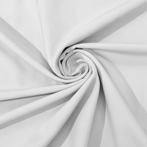 White Dull 4 Way Stretch Crepe Fabric/Medium Crepe-Bridal Fabric/Apparel Fabric/Polyester Crepe-Spandex/