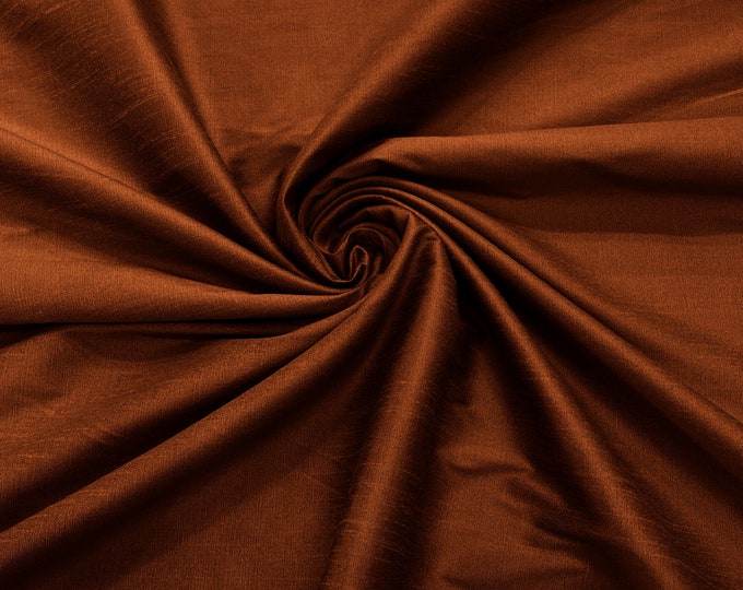 Copper Polyester Dupioni Faux Silk Fabric/ 55” Wide/Wedding Fabric/Home Decor.