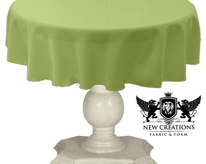 Pucci Lime Tablecloth Solid Dull Bridal Satin Overlay for Small Coffee Table Seamless.