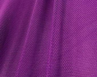 Violet 58/60" Wide Solid Stretch Power Mesh Fabric Nylon Spandex Sold By The Yard.