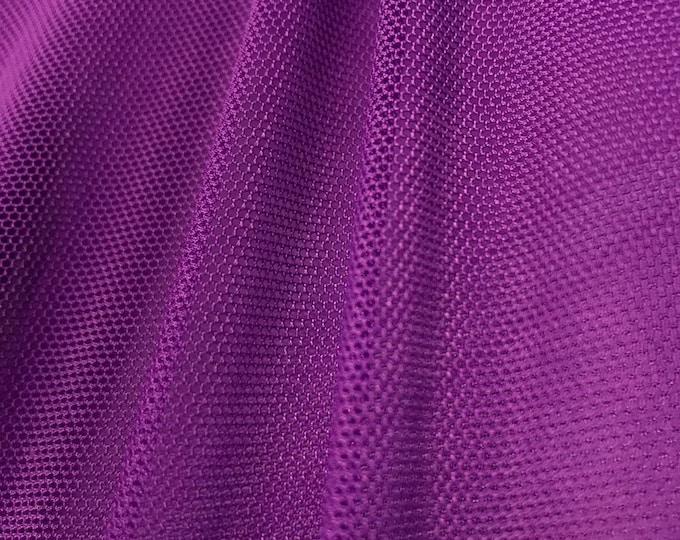 Violet 58/60" Wide Solid Stretch Power Mesh Fabric Nylon Spandex Sold By The Yard.