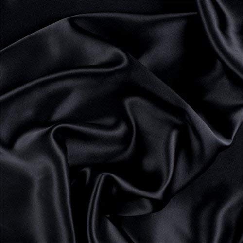 Black Heavy Shiny Bridal Satin Fabric for Wedding Dress, 60 inches wide ...