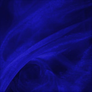 Royal Blue 58/60&quot; Wide 100% Polyester Soft Light Weight, Sheer, See Through Crystal Organza Fabric Sold By The Yard.