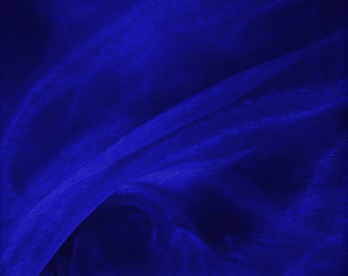 Royal Blue 58/60" Wide 100% Polyester Soft Light Weight, Sheer, See Through Crystal Organza Fabric Sold By The Yard.
