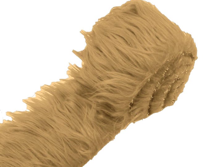 Camel Long Pile Soft Faux Fur Fabric STRIP for Fur suit, Cosplay Costume, Photo Prop, Trim, Throw Pillow, Crafts.