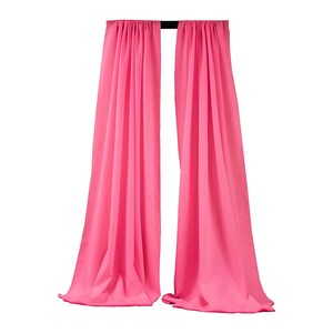 Bright Pink 2 Panels Backdrop Drape, All Sizes Available in Polyester Poplin, Party Supplies Curtains.